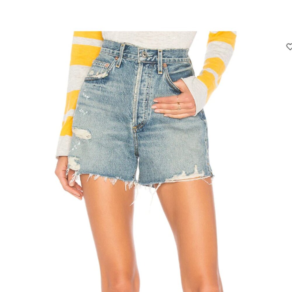 AGOLDE Dee Ultra High Waist Cutoff Denim Shorts (Ricochet) 27, RICOCHET